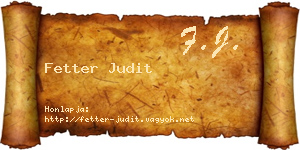Fetter Judit névjegykártya